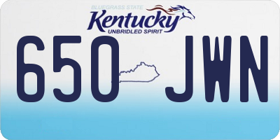 KY license plate 650JWN