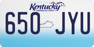 KY license plate 650JYU