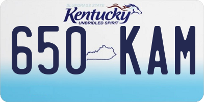 KY license plate 650KAM