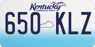 KY license plate 650KLZ