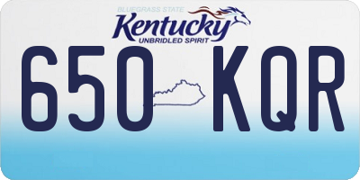 KY license plate 650KQR