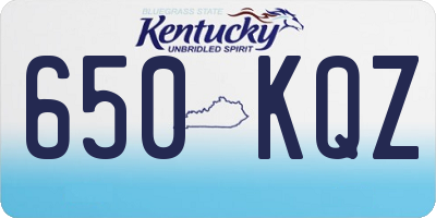 KY license plate 650KQZ