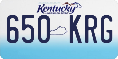 KY license plate 650KRG
