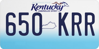 KY license plate 650KRR