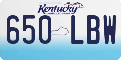 KY license plate 650LBW