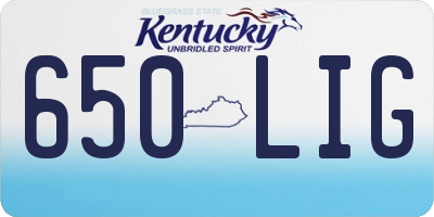 KY license plate 650LIG