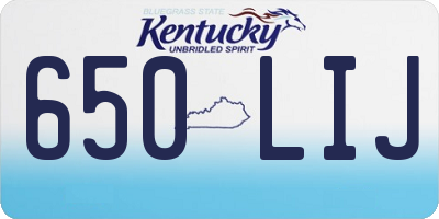 KY license plate 650LIJ
