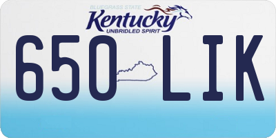 KY license plate 650LIK