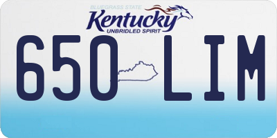 KY license plate 650LIM