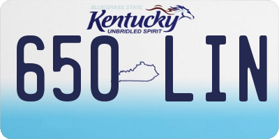 KY license plate 650LIN