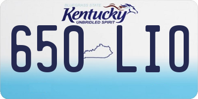KY license plate 650LIO