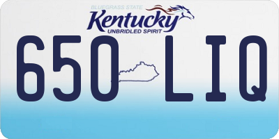 KY license plate 650LIQ