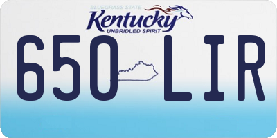 KY license plate 650LIR