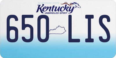 KY license plate 650LIS