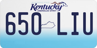 KY license plate 650LIU