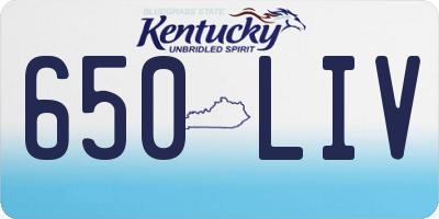 KY license plate 650LIV