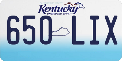 KY license plate 650LIX