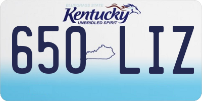 KY license plate 650LIZ