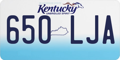 KY license plate 650LJA