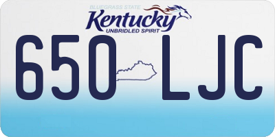KY license plate 650LJC