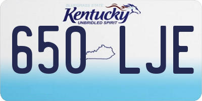 KY license plate 650LJE