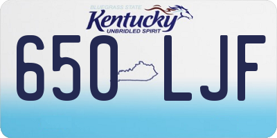 KY license plate 650LJF