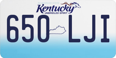 KY license plate 650LJI