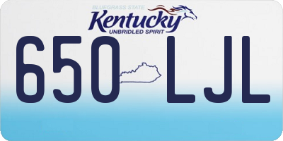 KY license plate 650LJL
