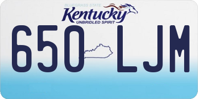 KY license plate 650LJM