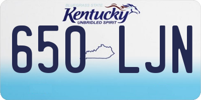 KY license plate 650LJN