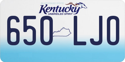 KY license plate 650LJO