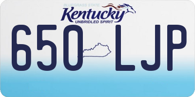 KY license plate 650LJP