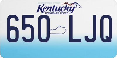 KY license plate 650LJQ