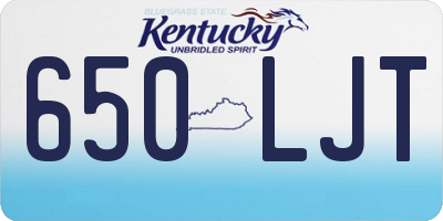 KY license plate 650LJT
