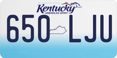 KY license plate 650LJU