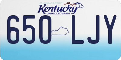 KY license plate 650LJY