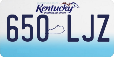 KY license plate 650LJZ