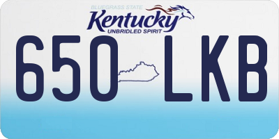 KY license plate 650LKB