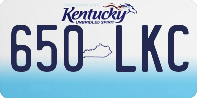 KY license plate 650LKC