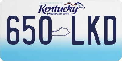 KY license plate 650LKD