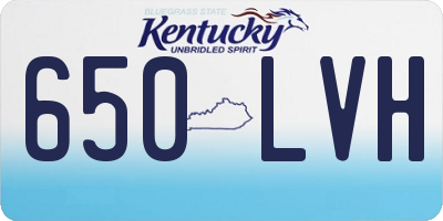 KY license plate 650LVH