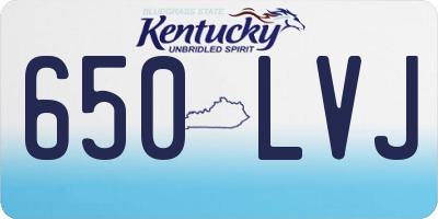 KY license plate 650LVJ
