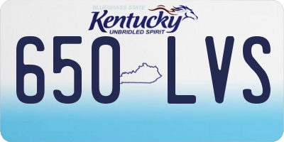 KY license plate 650LVS