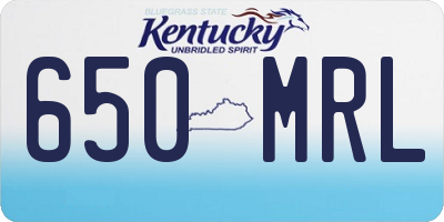 KY license plate 650MRL