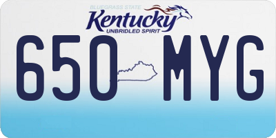 KY license plate 650MYG