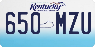 KY license plate 650MZU