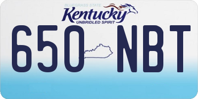 KY license plate 650NBT