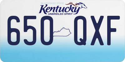 KY license plate 650QXF