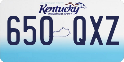 KY license plate 650QXZ