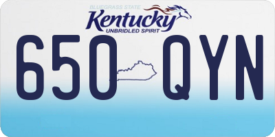 KY license plate 650QYN